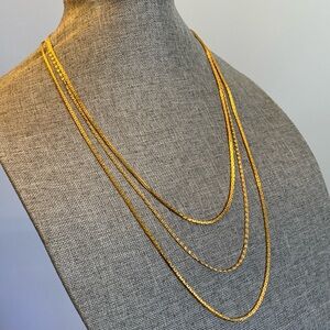 ✨Host Pick✨Vintage Triple Strand Gold-tone Statement Necklace